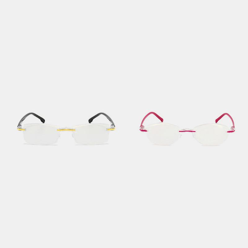 Unisex Anti-blue Light Bezramowe Hd Diamentowe Przycinanie Podwójne Okulary Do CZytania Okulary Dla Prezbiopii