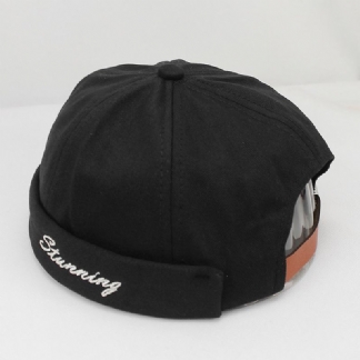 Unisex Bawełna Jednolity Kolor Listowy Haft Na Cały Mecz Bez Brimless CZapka Landlord Cap Skull Cap