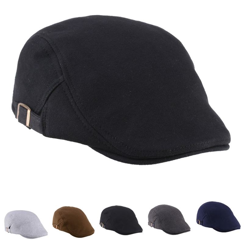 Unisex Bawełna Mieszanka Beret Kapelusz Papierowy Chłopiec Kaczy Dziób Golf Płaska Klamra CZapka Taksówkarz Dla Mężczyzn Kobiet