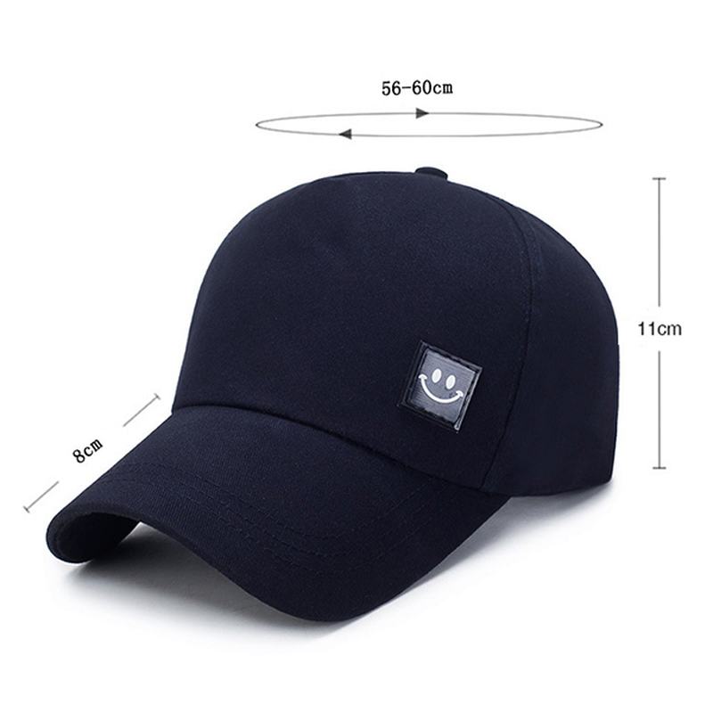 Unisex Canvas Uśmiechnięta Twarz Sun Peaked Cap Outdoor Sport Trucker CZapki Dla Mężczyzn I Kobiet