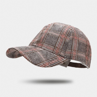 Unisex Cotton Curved Brim Kolorowy Wzór Kraty CZapka Z Daszkiem Outdoor Casual Sunshade Hat