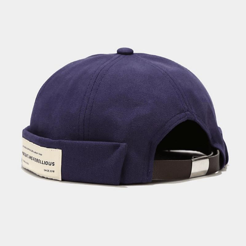Unisex Cotton Patch Letter Pattern Regulowany Casual Sunshade Brimless Beanie Landlord Cap Skull Cap