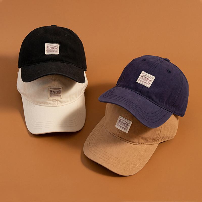 Unisex Cotton Solid Soft Top Baseball Cap Letters Pattern Patch Moda Sunshade Hat