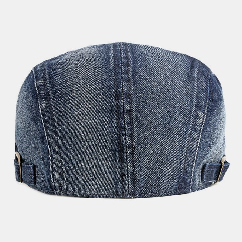 Unisex Denim Washed Make-old Hole Oddychająca Na Co Dzień Osłona Przeciwsłoneczna CZapka Z Daszkiem Beret Cap Flat Hat