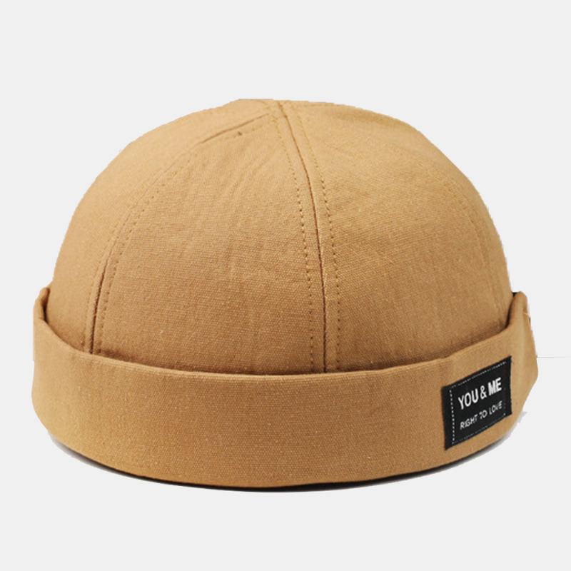 Unisex Dome List Patch Twill Cap Melon Cap Retro Casual Sunshade Sailor Cap Beanie Skull Cap