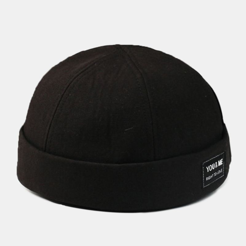 Unisex Dome List Patch Twill Cap Melon Cap Retro Casual Sunshade Sailor Cap Beanie Skull Cap