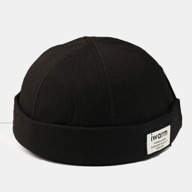 Unisex Dome List Patch Twill Cap Melon Cap Retro Casual Sunshade Sailor Cap Beanie Skull Cap