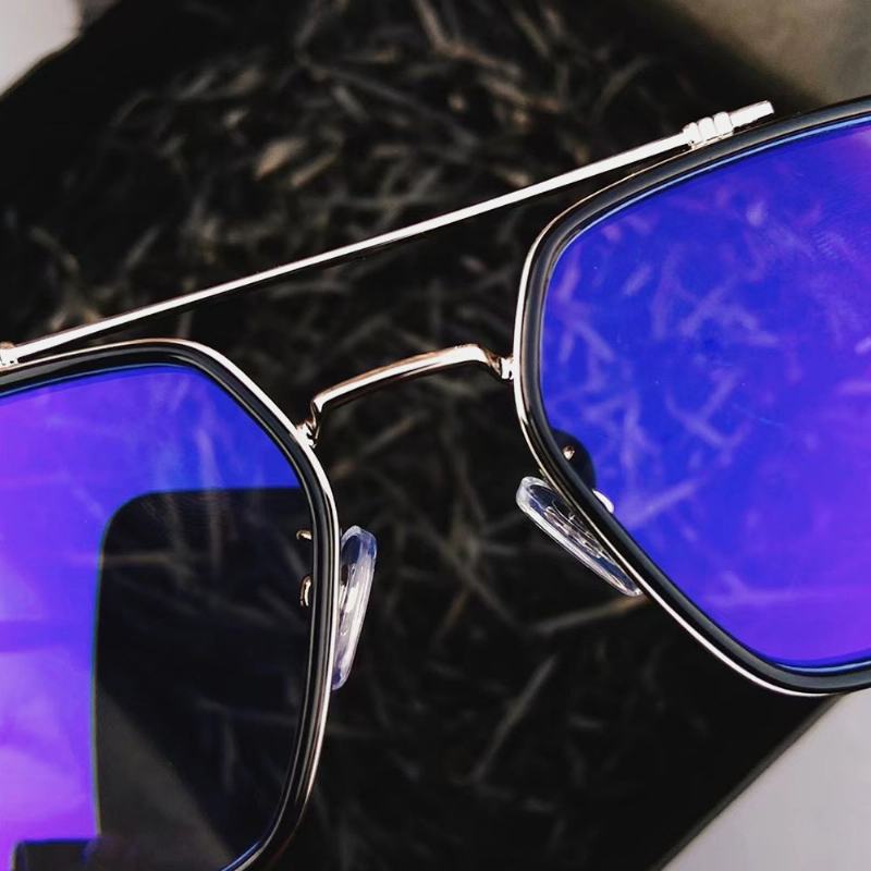 Unisex Duże Pełnoklatkowe Podwójne Mostki Anty-niebieskie Lekkie Anty-uv Okulary Przeciwsłoneczne W Stylu Vintage