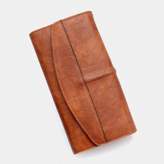 Unisex Faux Leather Retro Trifold Hand-carry Multi-slot 5.5 Cal Phone Clutch Bag Torebka Portfel
