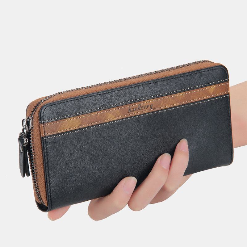 Unisex Faux Leather Wielofunkcyjny Zamek Błyskawiczny 6.3 Cala Torba Na Telefon Portfel Ze Sprzęgłem Portfel Na Karty Z Wieloma Gniazdami