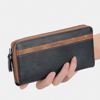 Unisex Faux Leather Wielofunkcyjny Zamek Błyskawiczny 6.3 Cala Torba Na Telefon Portfel Ze Sprzęgłem Portfel Na Karty Z Wieloma Gniazdami