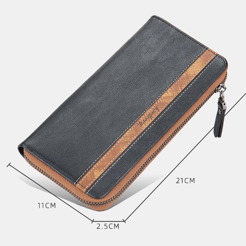 Unisex Faux Leather Wielofunkcyjny Zamek Błyskawiczny 6.3 Cala Torba Na Telefon Portfel Ze Sprzęgłem Portfel Na Karty Z Wieloma Gniazdami