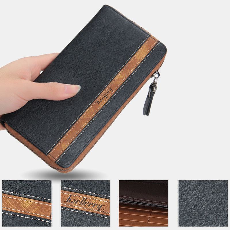 Unisex Faux Leather Wielofunkcyjny Zamek Błyskawiczny 6.3 Cala Torba Na Telefon Portfel Ze Sprzęgłem Portfel Na Karty Z Wieloma Gniazdami