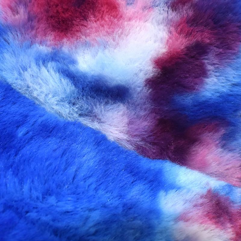 Unisex Faux Rabbit Fur Kolorowe Gradient Tie-dye Wiadro Kapelusz Zima Zagęścić Ciepło Wiatroszczelna Moda Kapelusz Parasolka