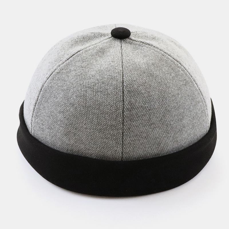 Unisex Filcowy Kontrastowy Kolor Retro Styl Hip-hopowy Zimowa Codzienna CZapka Beanie Bez Ronda CZapka Z CZaszką CZapka Właściciela