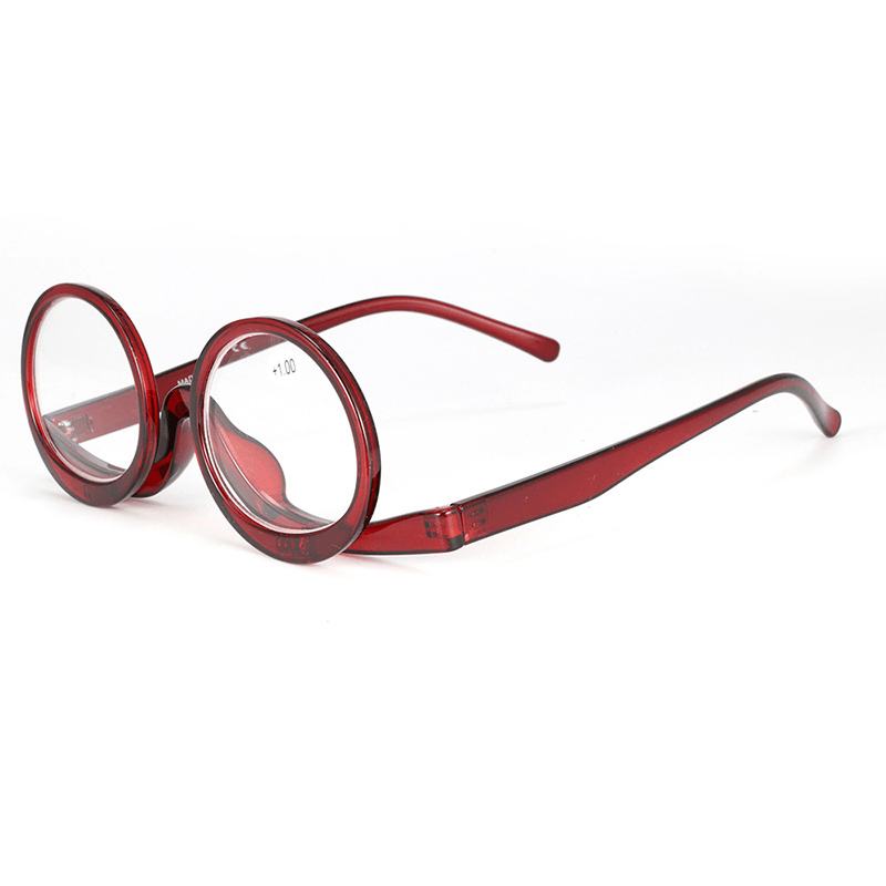 Unisex Flip-up Okrągłe Okulary Do CZytania Okulary Do Makijażu