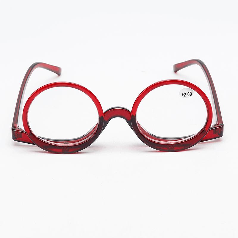 Unisex Flip-up Okrągłe Okulary Do CZytania Okulary Do Makijażu