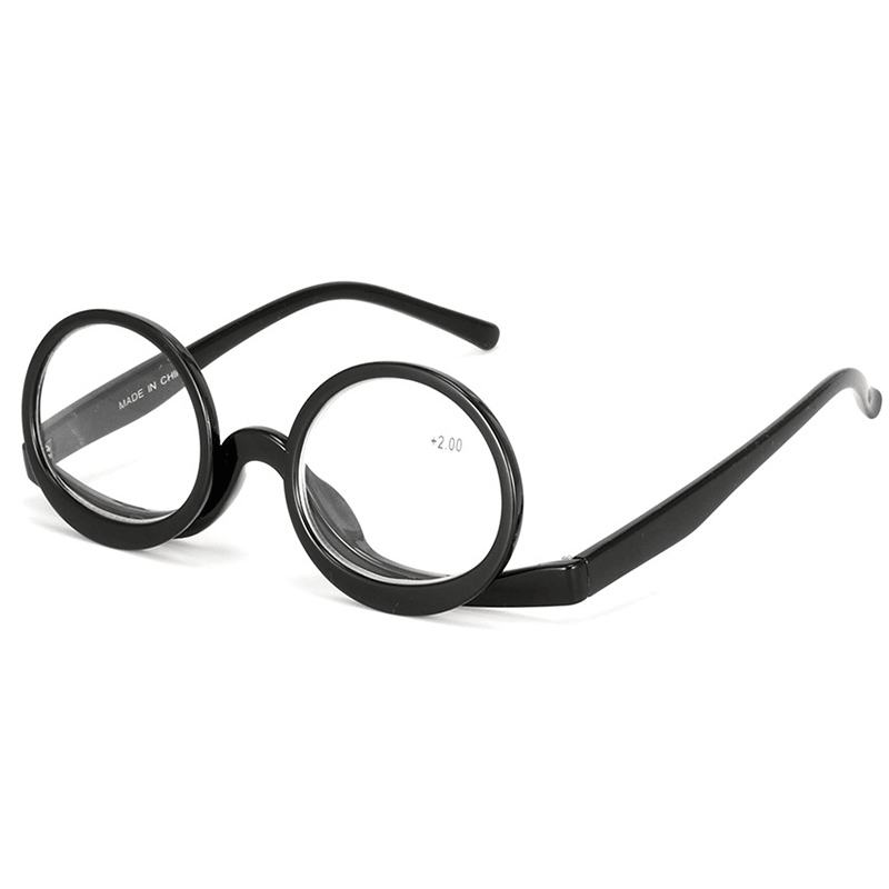 Unisex Flip-up Okrągłe Okulary Do CZytania Okulary Do Makijażu