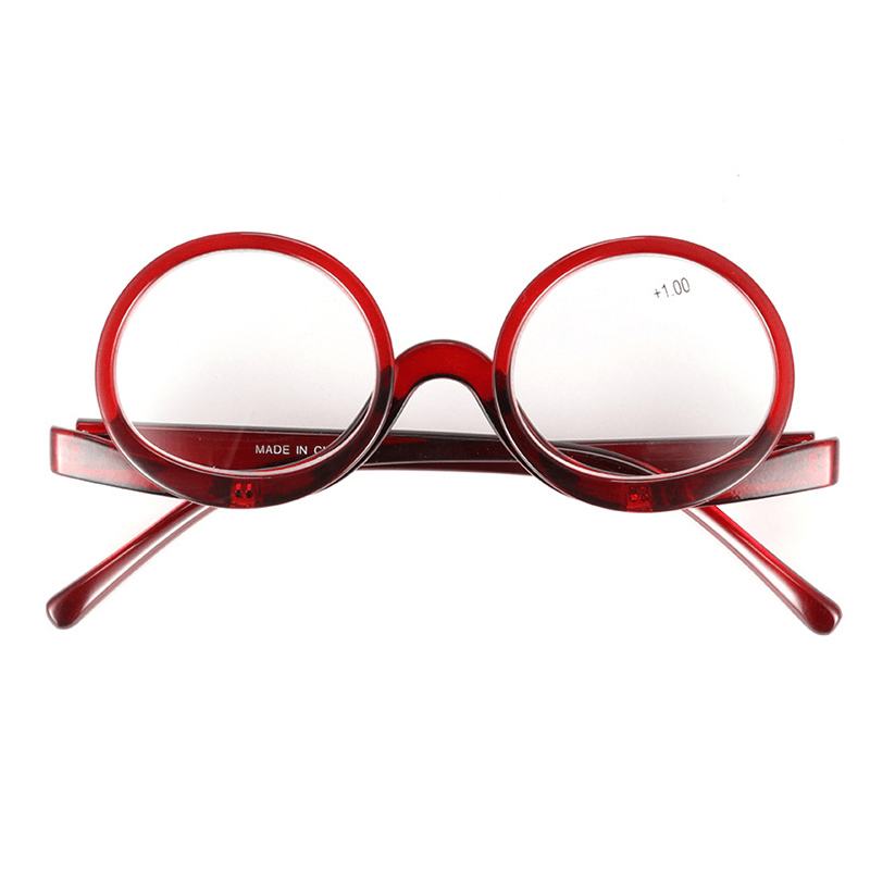 Unisex Flip-up Okrągłe Okulary Do CZytania Okulary Do Makijażu