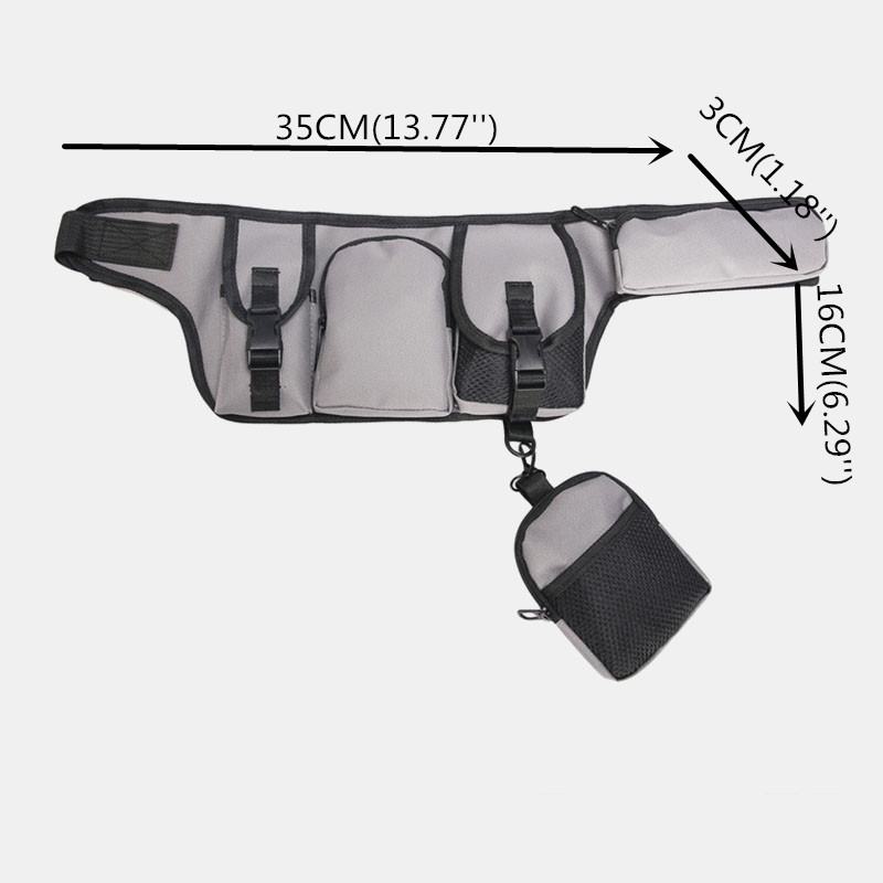 Unisex Hip-hop Style Kamuflaż Street Moda Outdoor Multi-pocket Bullet Bag Torba Biodrowa Torba Na Klatkę Piersiową