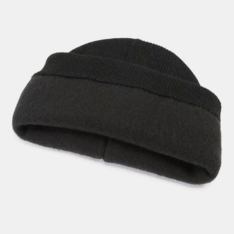 Unisex Kolorowe Paski Plus Aksamitne Zagęścić Ciepła Dzianinowa CZapka Jesienno-zimowa Ochrona Słuchu Wiatroszczelna CZapka Typu Beanie