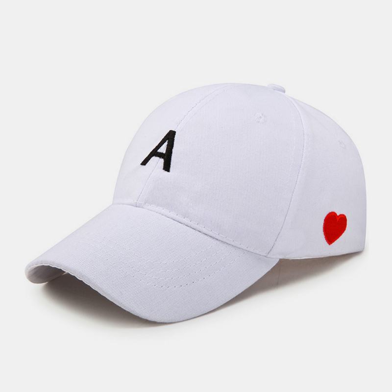 Unisex Letter A Love Heart Pattern Kapelusz Przeciwsłoneczny Outdoor Casual Sunshade Baseball Caps