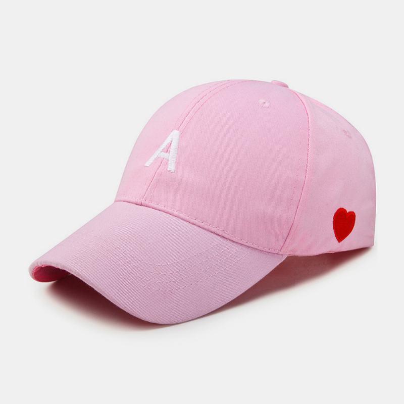 Unisex Letter A Love Heart Pattern Kapelusz Przeciwsłoneczny Outdoor Casual Sunshade Baseball Caps