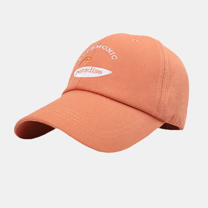 Unisex Litery Haftowane CZapki Z Daszkiem Bawełniane Małe Rybki Wzór Prosty Krem Przeciwsłoneczny Ivy Cap