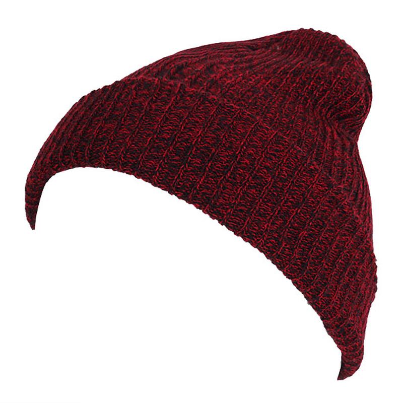 Unisex Mężczyźni Kobiety Stripe Dzianinowa CZapka Beanie Pure Color Elastyczna Zimowa Ciepła CZapka