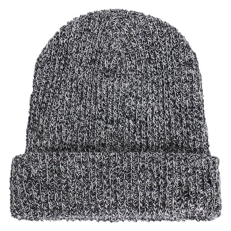 Unisex Mężczyźni Kobiety Stripe Dzianinowa CZapka Beanie Pure Color Elastyczna Zimowa Ciepła CZapka