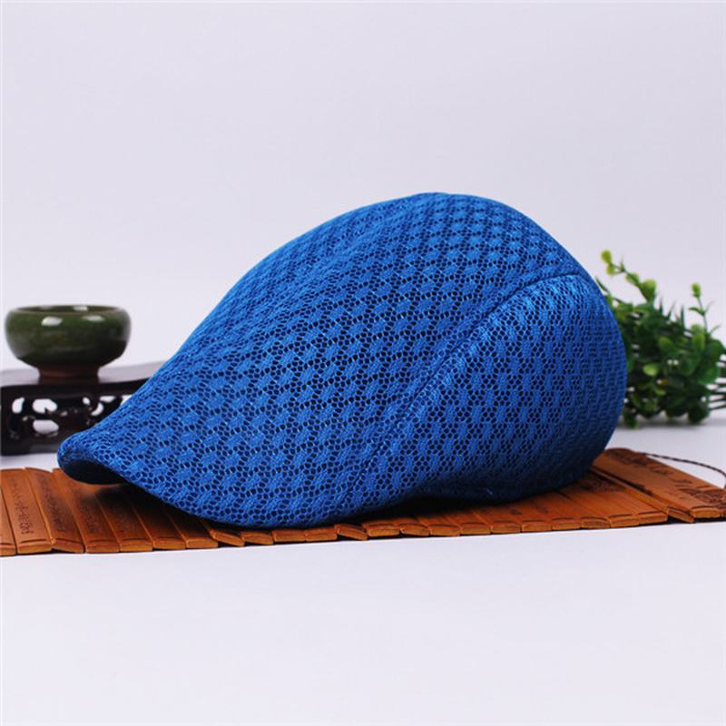 Unisex Mesh Beret CZapki Oddychająca Solidna Outdoor Sports Cabbie Golf Gentleman Cap Cap