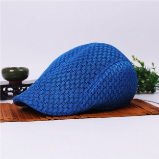 Unisex Mesh Beret CZapki Oddychająca Solidna Outdoor Sports Cabbie Golf Gentleman Cap Cap