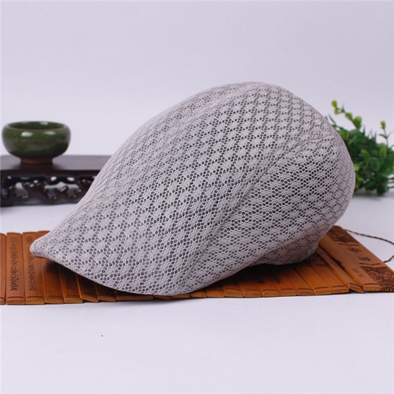 Unisex Mesh Beret CZapki Oddychająca Solidna Outdoor Sports Cabbie Golf Gentleman Cap Cap