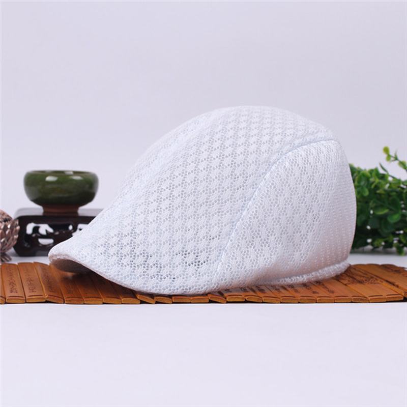 Unisex Mesh Beret CZapki Oddychająca Solidna Outdoor Sports Cabbie Golf Gentleman Cap Cap