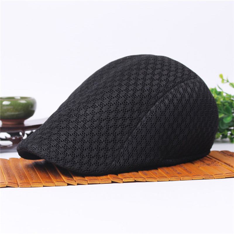 Unisex Mesh Beret CZapki Oddychająca Solidna Outdoor Sports Cabbie Golf Gentleman Cap Cap