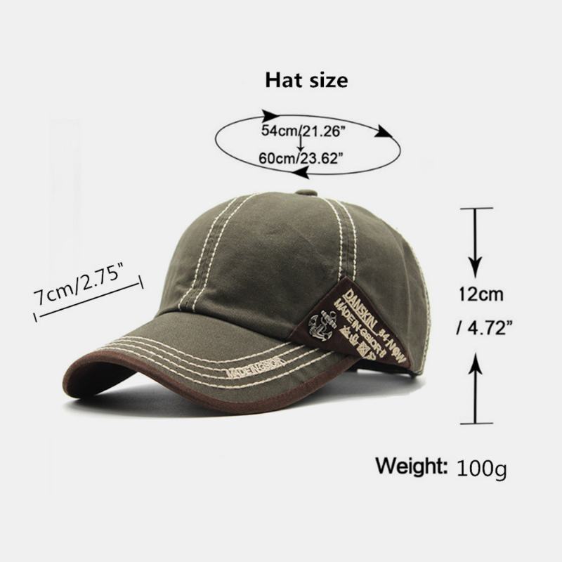 Unisex Metalowa Łódź Z Kotwicą CZapki Bejsbolowe Haft W Litery Outdoor Suncreen Ivy Cap Stretch Fit Cap