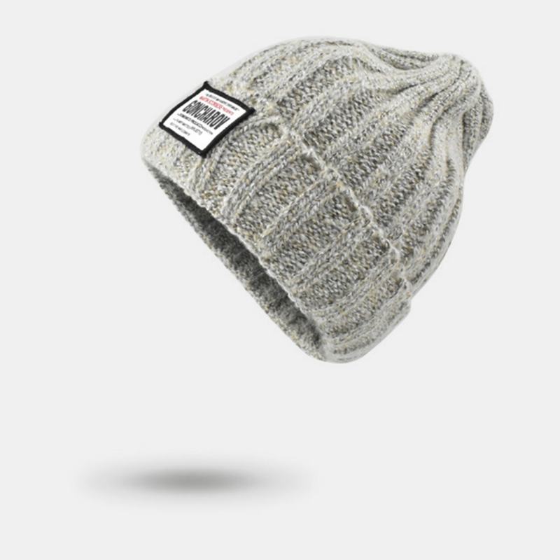 Unisex Mieszana Kolorowa Dzianinowa Żakardowa Naszywka Z Materiału Na Wszystkie Mecze Ciepła CZapka Beanie