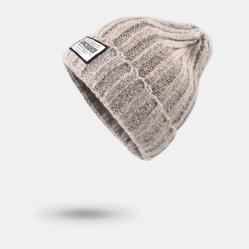 Unisex Mieszana Kolorowa Dzianinowa Żakardowa Naszywka Z Materiału Na Wszystkie Mecze Ciepła CZapka Beanie