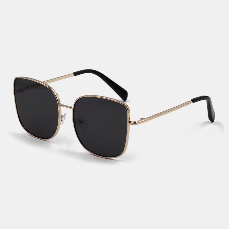 Unisex Moda Metal Square Full Frame Wąska Ramka Okulary Przeciwsłoneczne Chroniące Przed Promieniowaniem Uv