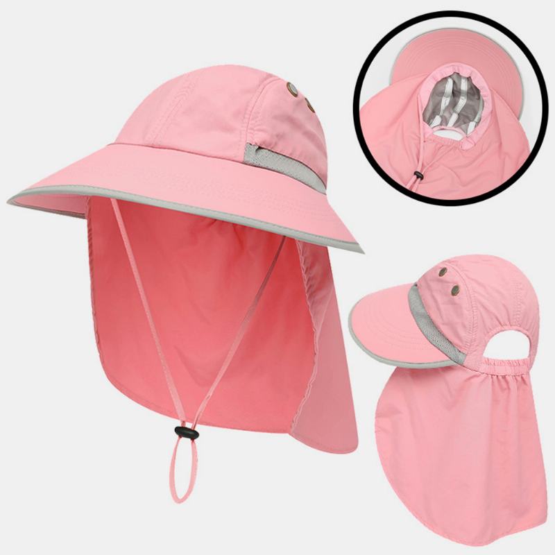 Unisex Nylon Jednolity Kolor Regulowany Lato Outdoor Parasolka Wędkarstwo Wspinaczka Kapelusz Oddychający Kapelusz Wiadro