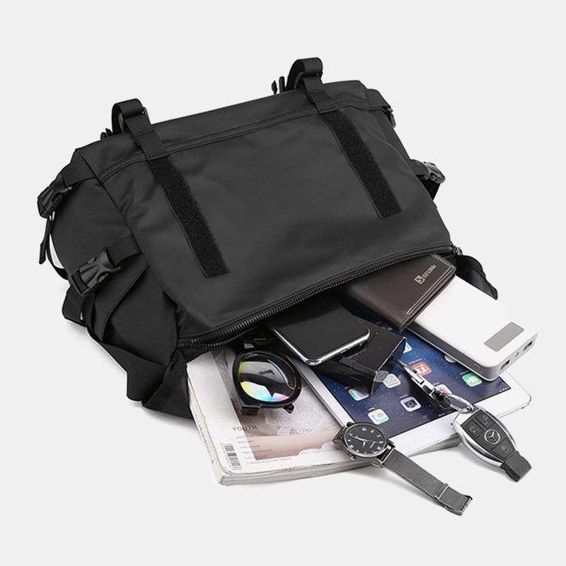 Unisex Nylonowy Regulowany Pasek Na Ramię Multi-kieszenie Torby Crossbody Casual Back Anti-theft Pocket Messenger Bag Torba Na Ramię