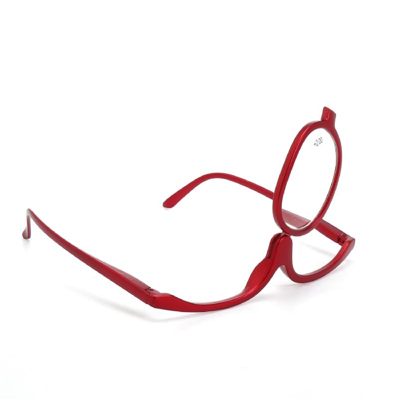 Unisex Obrotowe Powiększające Makijaż Oczu Okulary Kosmetyczne Okulary Do CZytania Flip-up Okrągłe Okulary