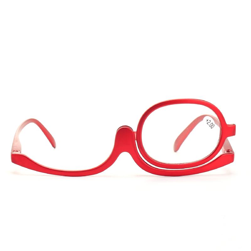 Unisex Obrotowe Powiększające Makijaż Oczu Okulary Kosmetyczne Okulary Do CZytania Flip-up Okrągłe Okulary