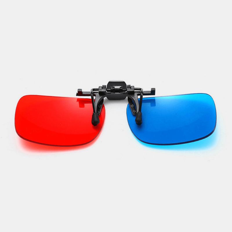 Unisex Okulary Stereo 3d Clip Lens Cinema Film Red And Blue Universal Glasses Lens Z Etui