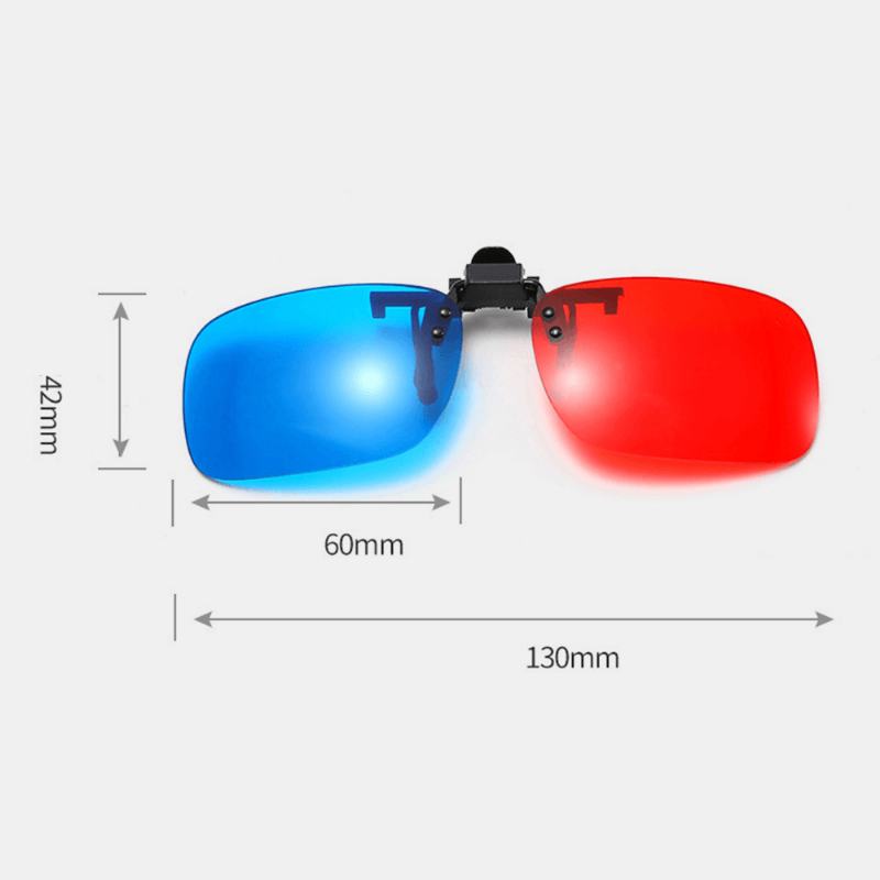 Unisex Okulary Stereo 3d Clip Lens Cinema Film Red And Blue Universal Glasses Lens Z Etui