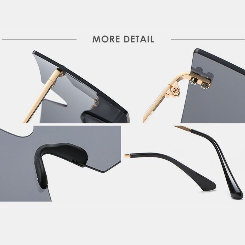 Unisex Oversize Bezramowe Ochrona Uv Trend Mody Kolor Gradientowe Okulary Przeciwsłoneczne