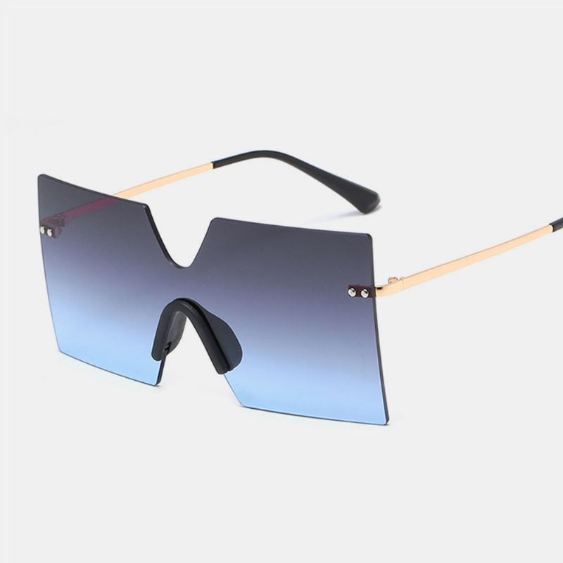 Unisex Oversize Bezramowe Ochrona Uv Trend Mody Kolor Gradientowe Okulary Przeciwsłoneczne