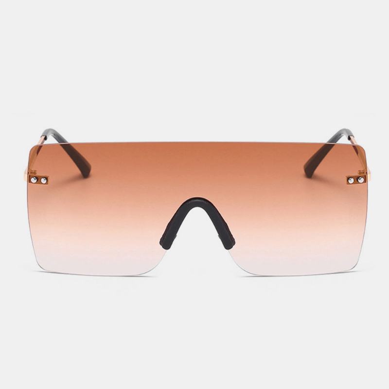 Unisex Oversize'owe Bezramkowe Modne Okulary Przeciwsłoneczne Z Gradientem Kolorów