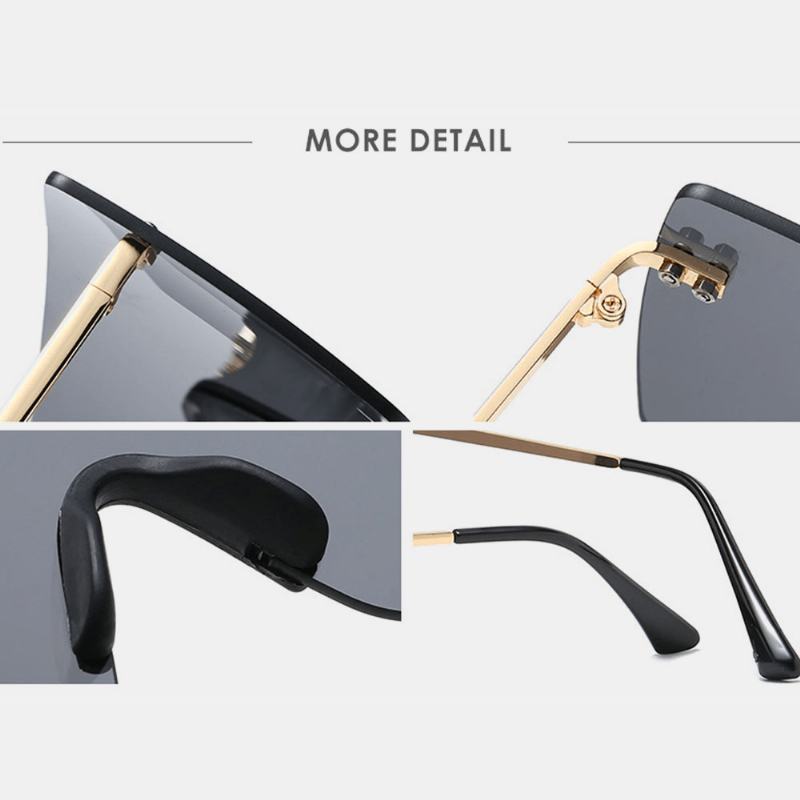 Unisex Oversize'owe Bezramkowe Modne Okulary Przeciwsłoneczne Z Gradientem Kolorów