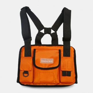 Unisex Oxford Cloth Letter Pattern Multi-pocket Tactical Bag Torba Na Klatkę Piersiową Plecak